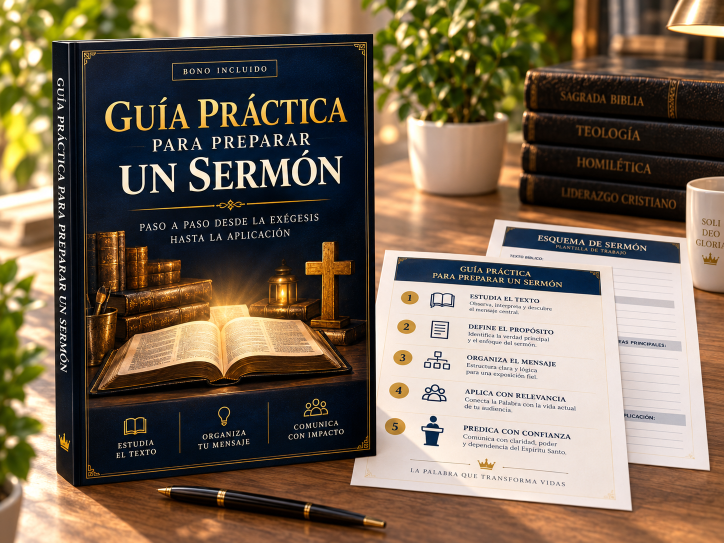 Mockup del bono Cuaderno de Preparación de Sermones